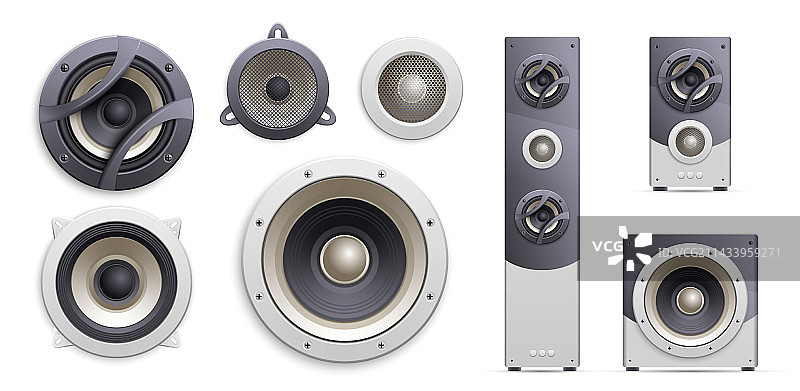 2.5D音响扬声器图标合集图片素材