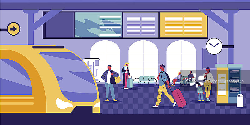 火车站扁平设计图片素材