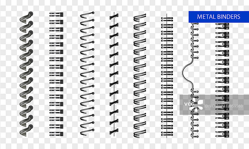 透明金属夹单色套装图片素材
