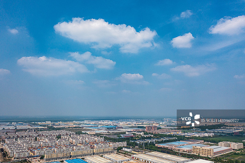 航拍视角下的沭阳县经济开发区风光图片素材