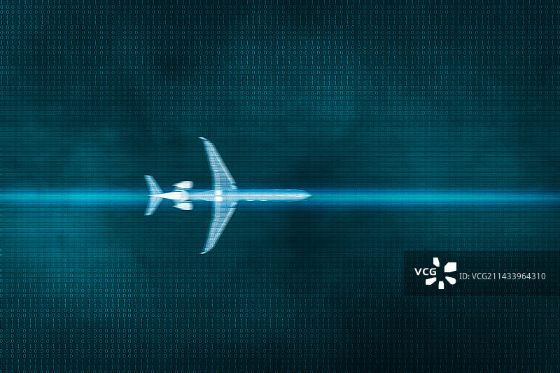 科幻飞机穿越科技感数字背景图片素材