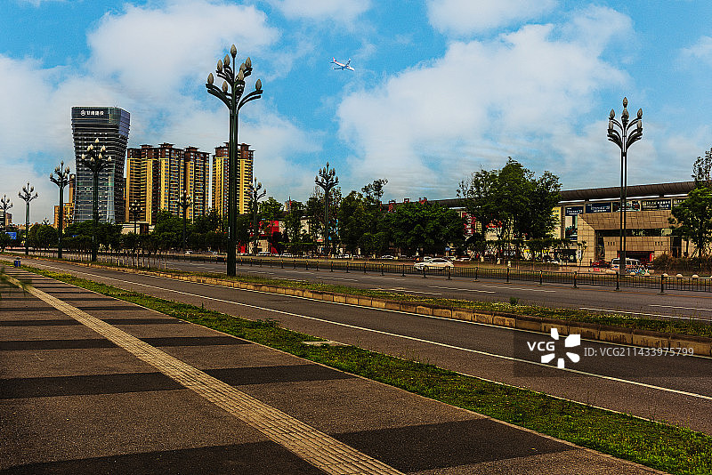 成都新都区一街景图片素材