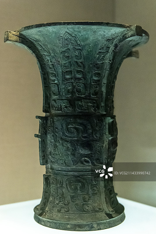 首都博物馆 青铜器 单子工父戊尊图片素材