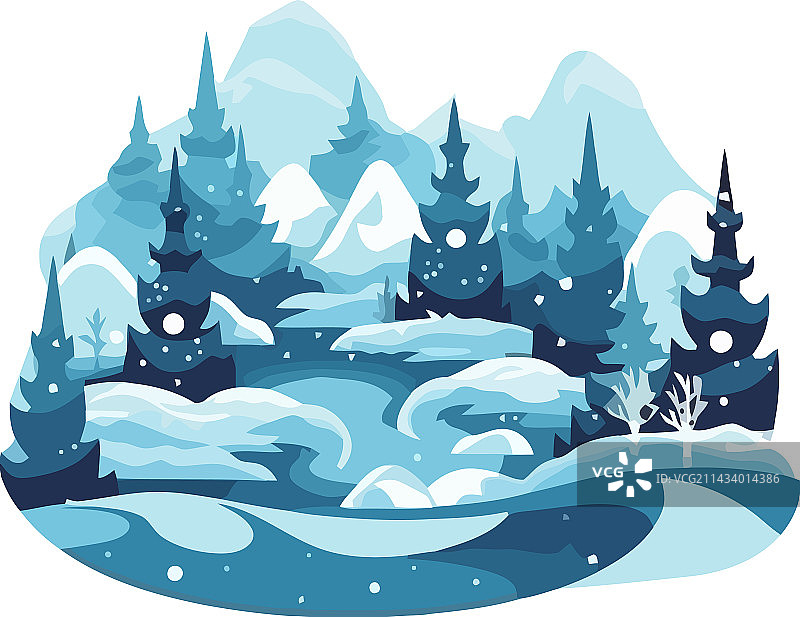 森林雪景图片素材