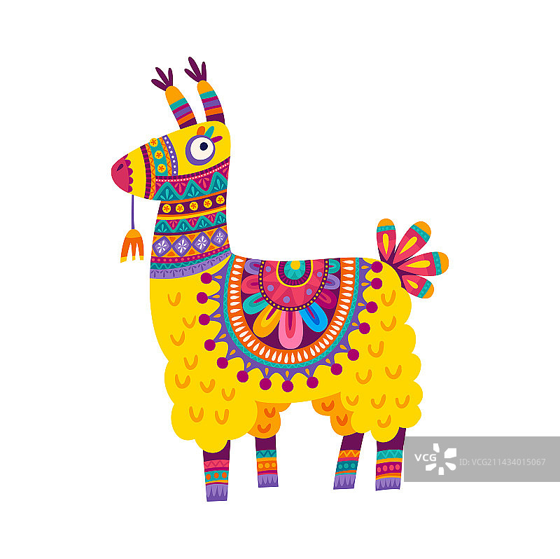有趣的秘鲁羊驼卡通角色图片素材