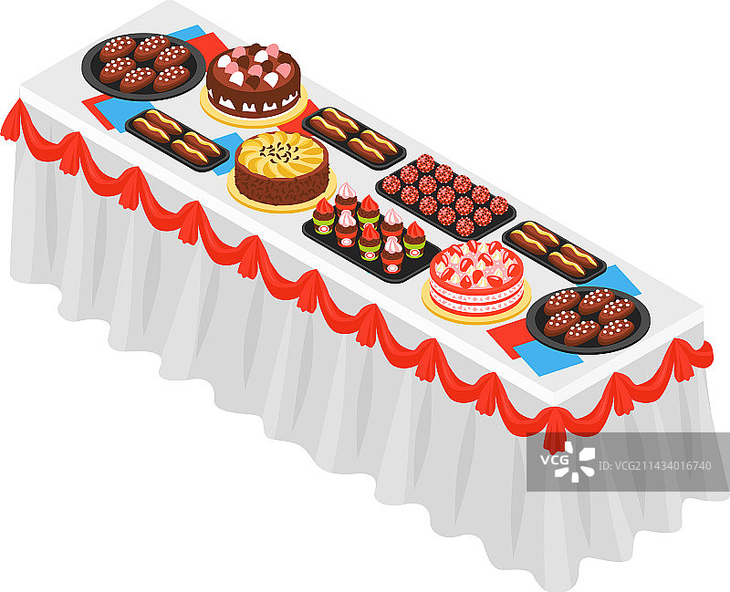 2.5D宴会桌图片素材