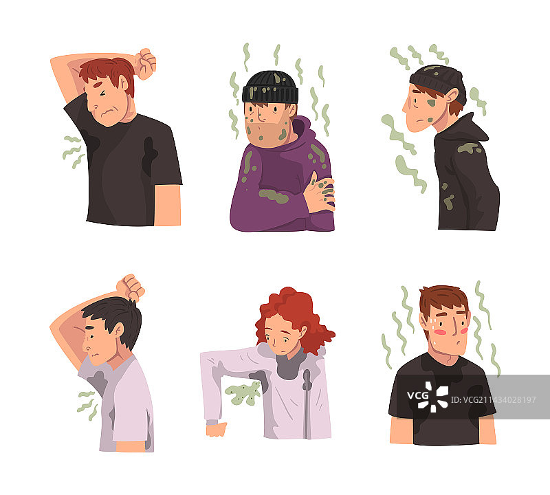 有难闻气味的男人和女人图片素材