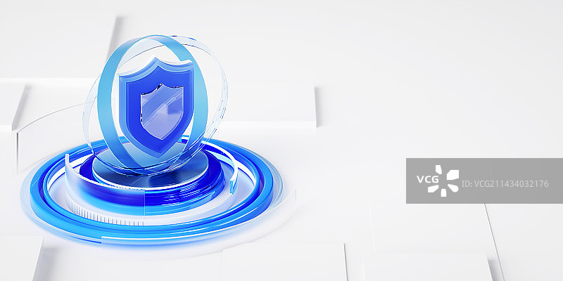 3D玻璃质感的商务科技场景图片素材