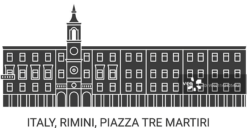 意大利里米尼三烈士广场旅游地标图片素材