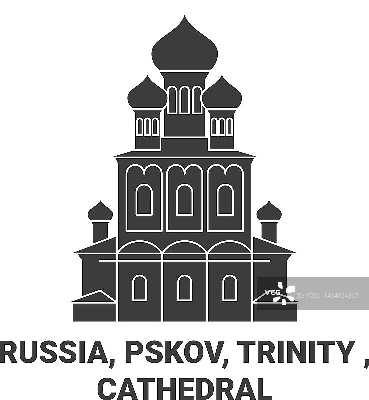 俄罗斯普斯科夫圣三一大教堂地标图片素材