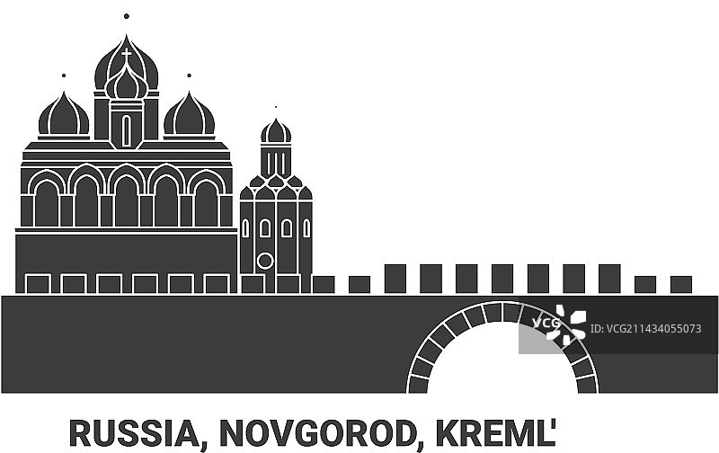俄罗斯诺夫哥罗德克里姆林宫地标旅行图片素材