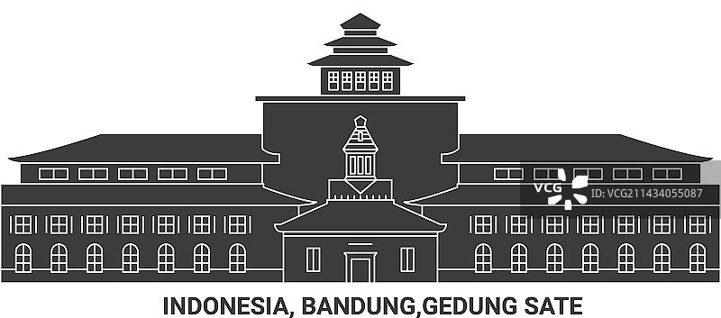 印度尼西亚万隆沙爹大厦旅游地标图片素材