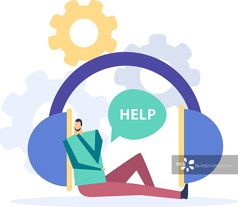 呼叫中心扁平化设计图片素材