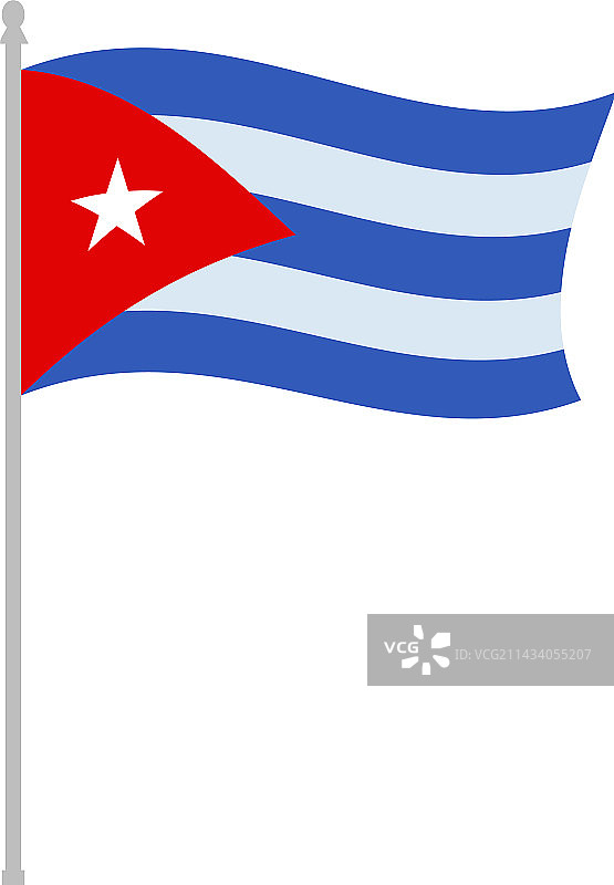 扁平风格的古巴国旗图片素材