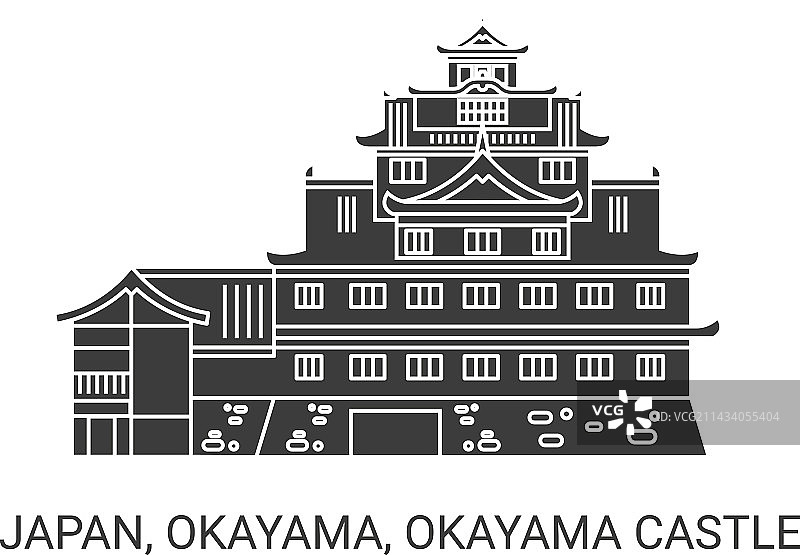 日本冈山城旅游地标图片素材