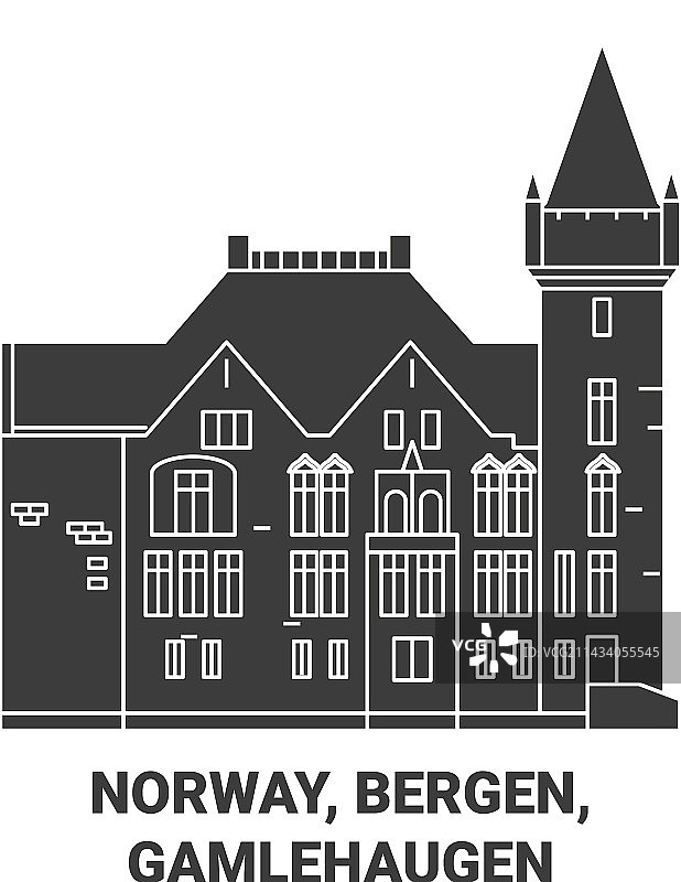 挪威卑尔根Gamlehaugen旅游地标图片素材