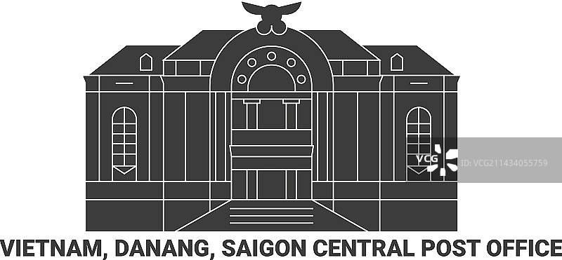 越南岘港西贡中央邮局图片素材