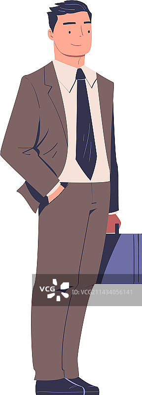 站立的男企业家和办公室职员图片素材