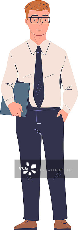 戴眼镜的男企业家和办公室职员图片素材