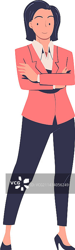 女商人和办公室职员站立图片素材