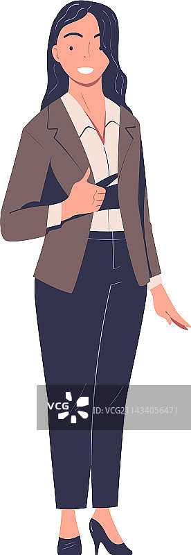 卡通风格的优雅商务正装女人图片素材