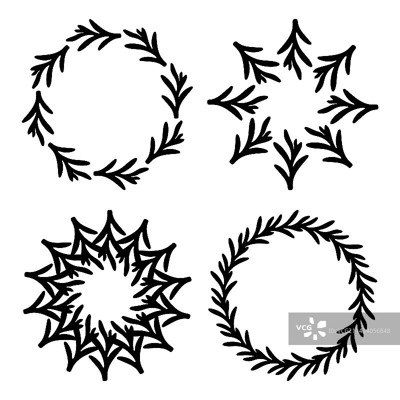 华丽的花卉花环套装图片素材