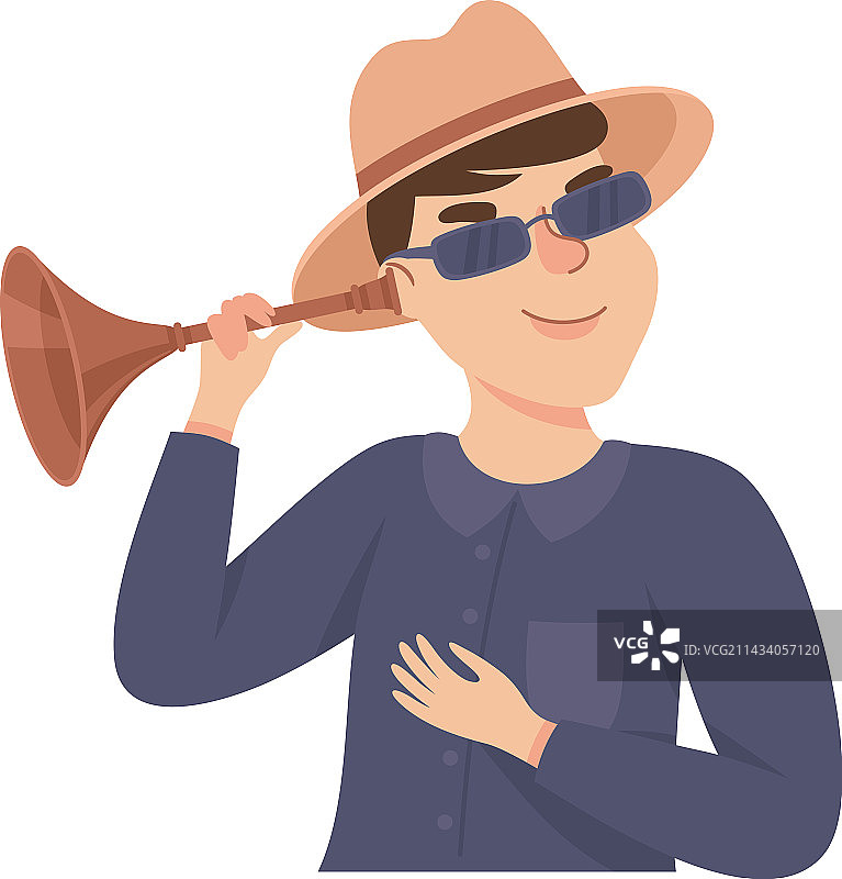 戴帽子男人的私人侦探间谍图片素材