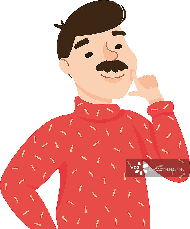 抓着下巴，若有所思的男人图片素材