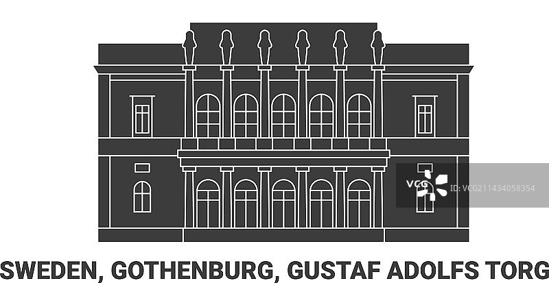 瑞典哥德堡古斯塔夫·阿道夫广场旅游图片素材