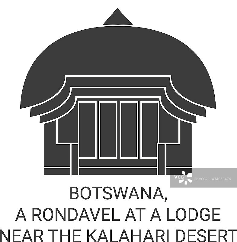 博茨瓦纳卡拉哈里附近小屋的茅草屋图片素材