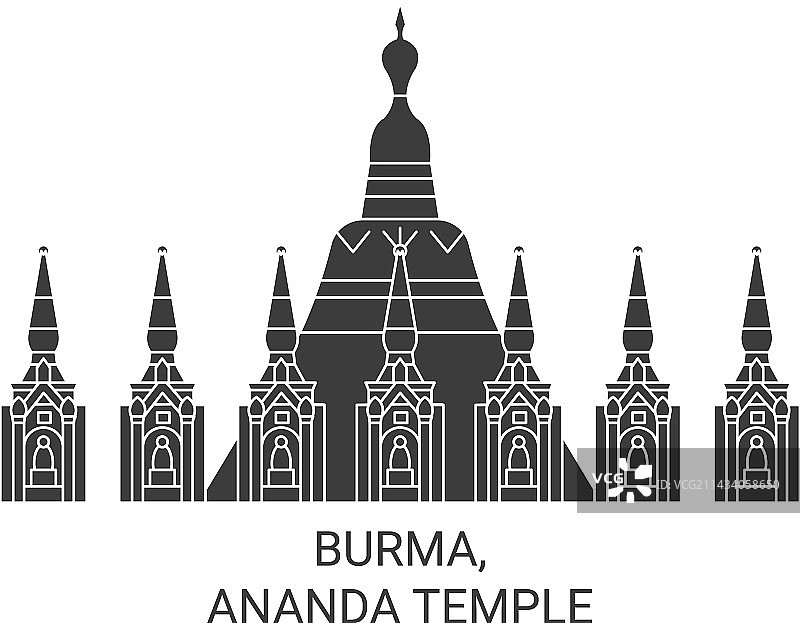 缅甸阿南达寺旅游地标图片素材
