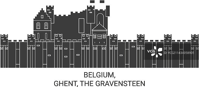 比利时根特格雷文斯丁城堡旅游地标图片素材