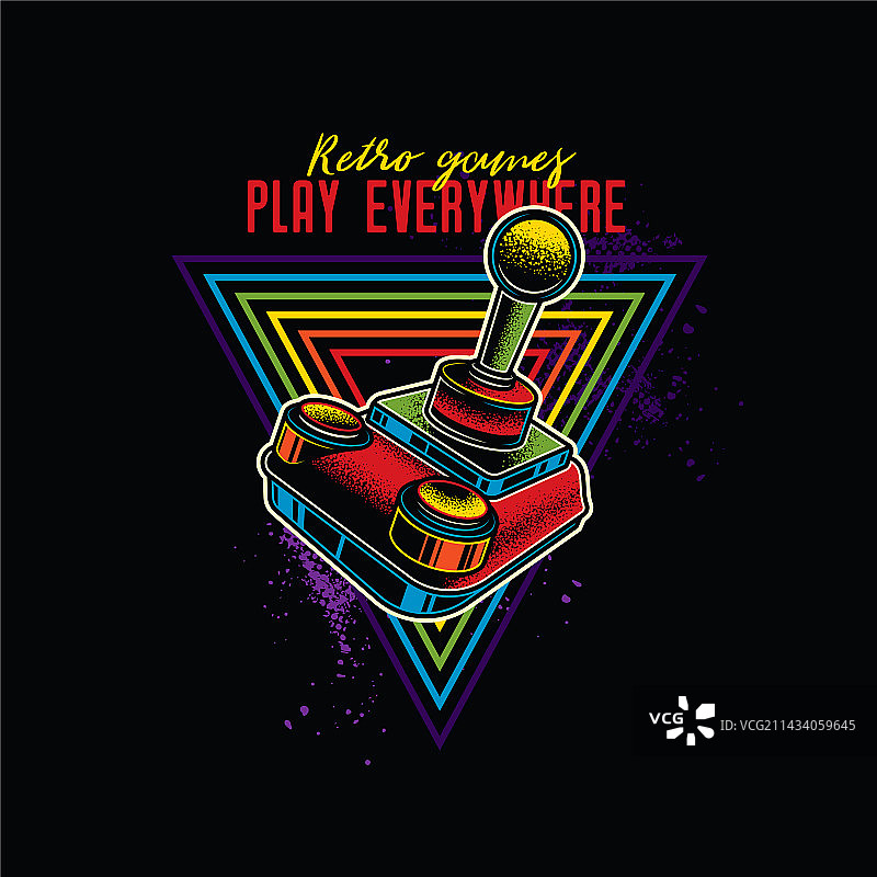 8位游戏机的复古摇杆图片素材