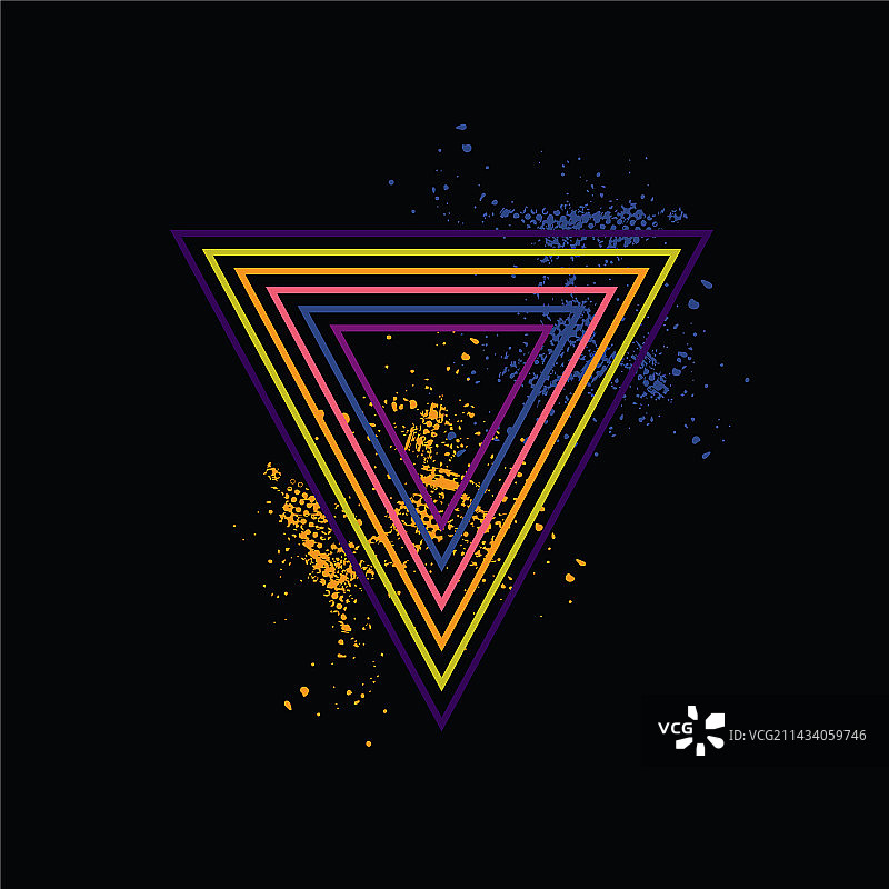 80年代复古三角形日落图片素材