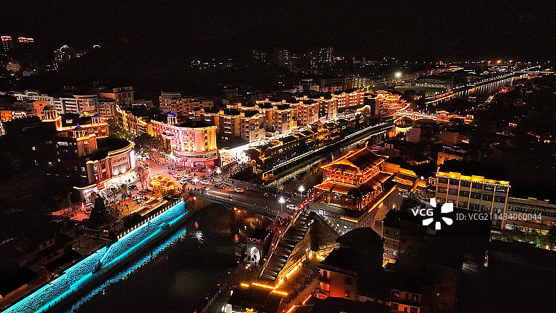 汀江夜色图片素材