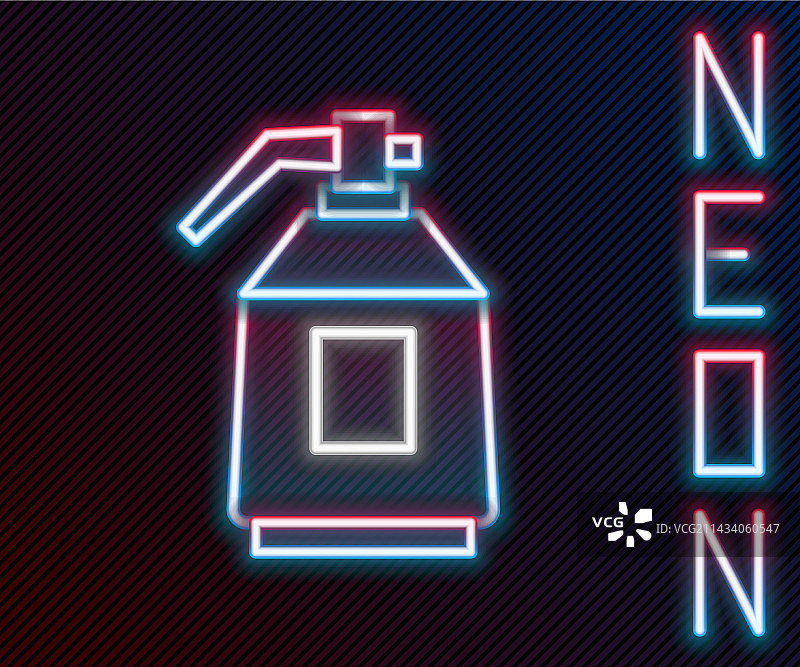 闪 विद्युत发光霓虹灯线条：油漆喷枪图标图片素材