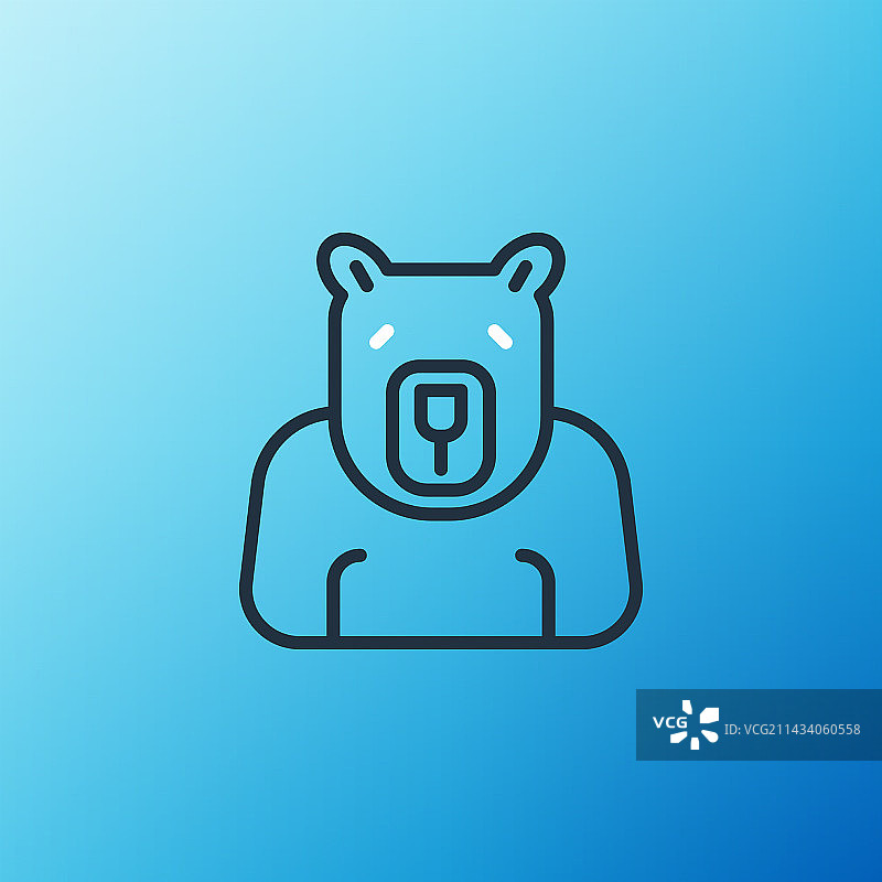 蓝色背景北极熊头像图标图片素材