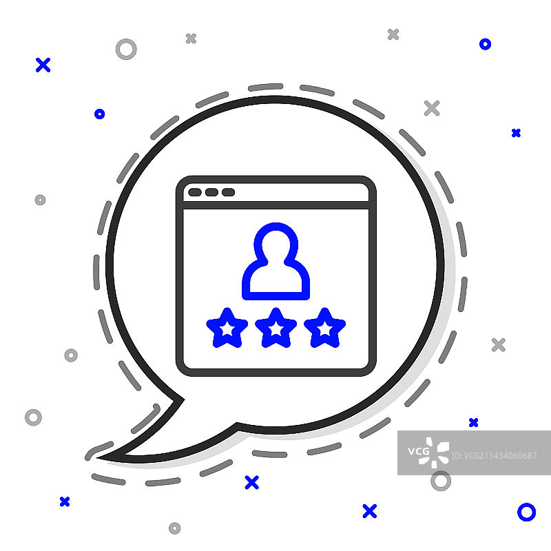 消费者或客户产品评级线性图标图片素材