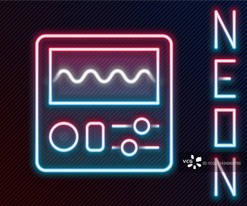 发光霓虹灯鼓机图标图片素材