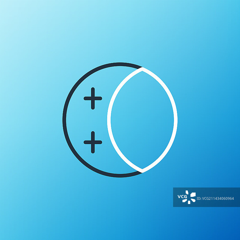 蓝色背景上的太阳线性日食图标图片素材