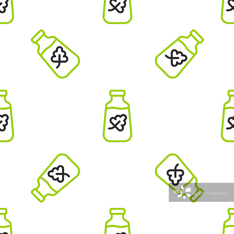 线条精油瓶图标无缝图案图片素材