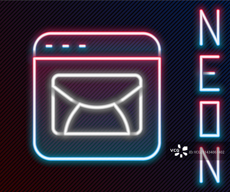发光霓虹线邮件图标图片素材