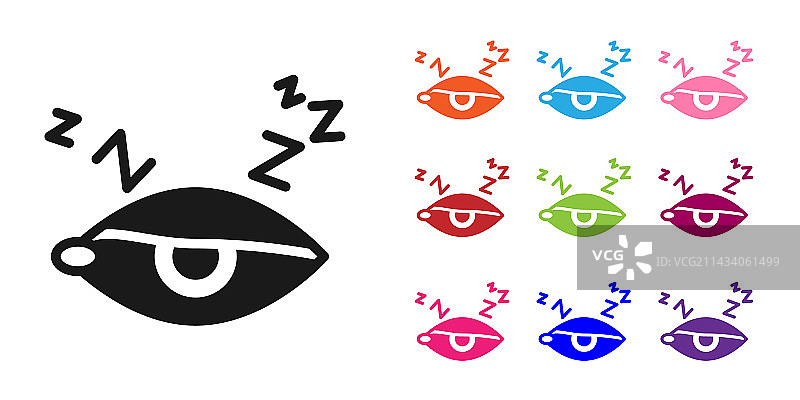 白色背景上的黑色失眠图标图片素材