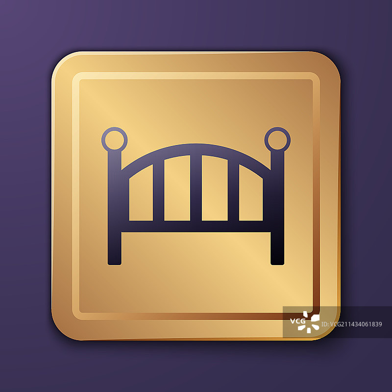 紫色婴儿床摇篮图标图片素材