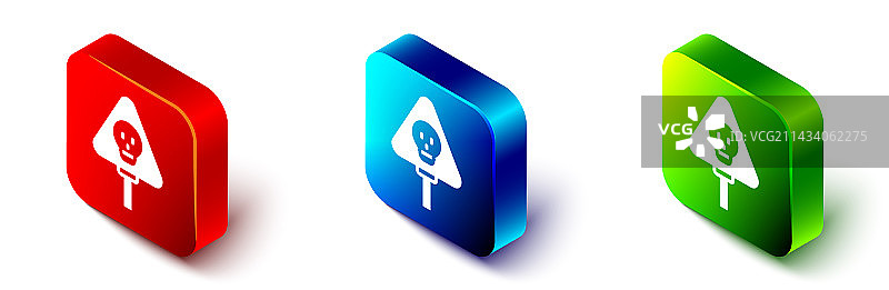 2.5D骨骼和头骨有毒性标志图片素材