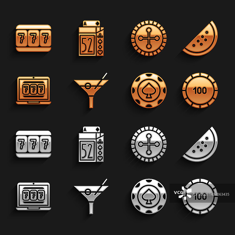 马提尼酒杯、赌场老虎机图片素材