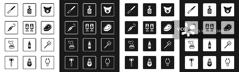 猪形立体音箱烤肉串图片素材