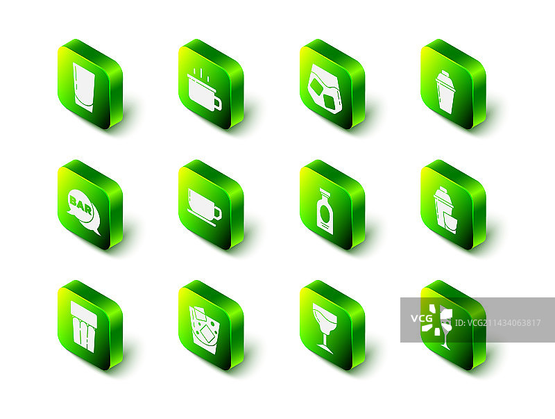 咖啡杯、威士忌酒杯与调酒器图片素材