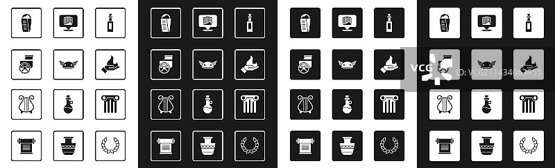 带翅膀头盔旁的橄榄油瓶图片素材