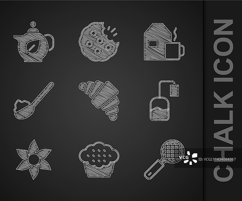 羊角包玛芬茶隔套装，带手柄图片素材